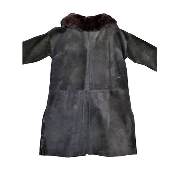 Vintage Leather Jacket with Mink Collar - Picture 4 of 6